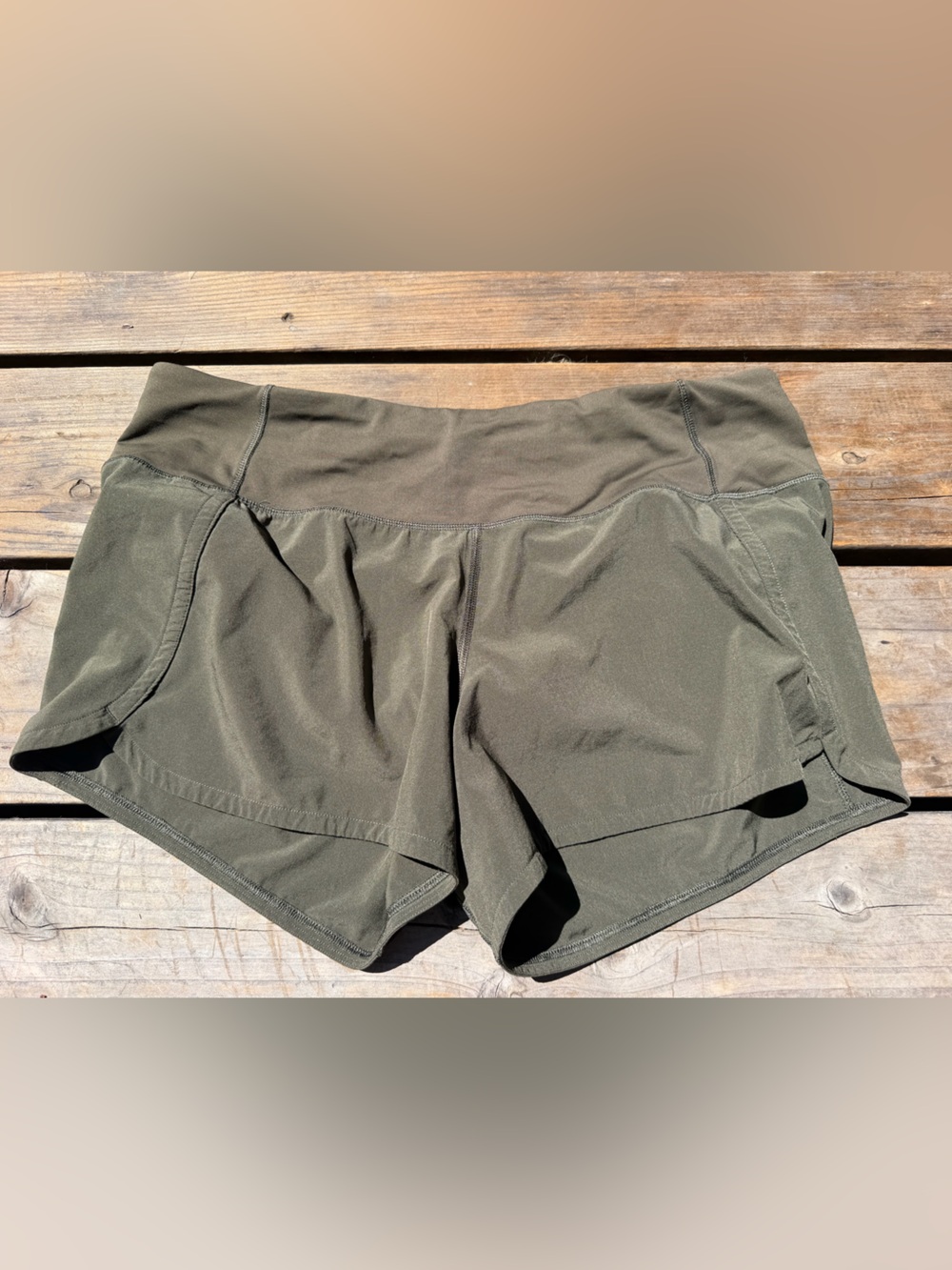 lululemon speed up low rise Olive Green Shorts
